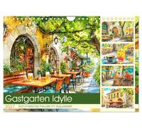 Gastgarten Idylle. Sommerliche Freude im Aquarellstil (Wandkalender 2027 DIN A4 quer), CALVENDO Monatskalender: Sommerlicher Leichtigkeit für schöne Stunden in gemütlicher Atmosphäre