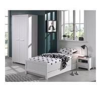 GASTON - Chambre 90x200cm + Armoire 2 Portes - Altobuy Blanc