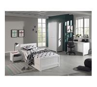 GASTON - Chambre 90x200cm + Armoire 2P + Bureau - Altobuy Blanc
