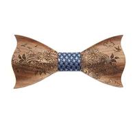 GASTON ET FERDINAND - Noeud Papillon Bois 3D Décor Floral Nature - N03