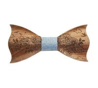 GASTON ET FERDINAND - Noeud Papillon Bois 3D Décor Floral Nature - N04