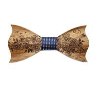 GASTON ET FERDINAND - Noeud Papillon Bois 3D Décor Floral Nature - N05