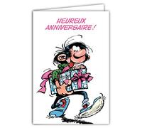 Gaston Lagaffe Carte Anniversaire cadeau - Avec Enveloppe Illustrée 17,5x12cm - Fabriqué en France - GLCT-0231