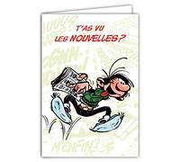 Gaston Lagaffe Carte Anniversaire Journal Avion en papier - Avec Enveloppe Illustrée 17,5x12cm - Fabriqué en France - GLCT-0153