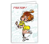 Gaston Lagaffe Carte Anniversaire Mademoiselle Jeanne - Avec Enveloppe Illustrée 17,5x12cm - Fabriqué en France - GLCT-0154