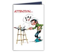 Gaston Lagaffe Carte Bon Anniversaire Fusé Nuit étoilée Artificier Spectacle Fêter Humour Humoristique - Avec Enveloppe Illustrée 17,5x12cm - Fabriqué en France - GLCT-0242