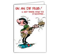 Gaston Lagaffe Carte Bon Anniversaire Un An de Plus Musicien Guitariste Rock'n Roll Humour Humoristique - Avec Enveloppe Illustrée 17,5x12cm - Fabriqué en France - GLCT-0241