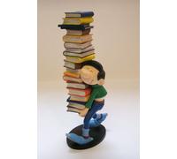 Gaston Lagaffe - Figurine En Résine : Gaston Portant Une Pile De Livres