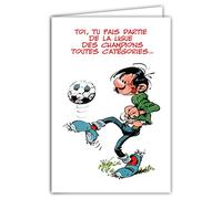 Gaston Lagaffe GLCT-0109 Carte d'anniversaire avec Motif Football Champion Coupe Champagne