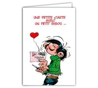 Gaston Lagaffe GLCT-0125 Carte Je t'aime Saint Valentin 14 février Bisous Cœurs Amour Avec Enveloppe Blanche Format 12x17,5cm Fabriqué en France