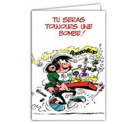 Gaston Lagaffe GLCT-0138 Carte d'anniversaire avec Motif Un an de plus Bombe Explosion Expérience Chimie Chimiste