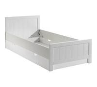 GASTON - Lit 90x200cm avec Tiroir de Lit Laqués Blanc -