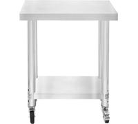 Gastro Acier inoxydable Table de préparation Table de cuisine mobile 60cm x 30cm
