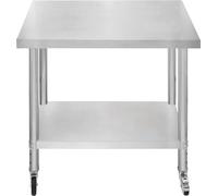 Gastro Acier inoxydable Table de préparation Table de cuisine mobile 60cm x 90cm