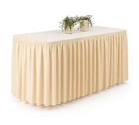 Gastro Uzal FI-IMK3-YI57 Jupe de Table Skirting, Polyester, Ecru, 410 x 73 cm