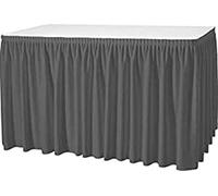 Gastro Uzal RD-QL76-XB06 Jupe de Table Skirting, Polyester, Anthracite, 520 x 73 cm