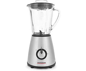 GASTROBACK 40897 Mini mixeur design avec moteur puissant de 500 W, 2 vitesses et fonction pulse, couvercle avec verre doseur intégré et ouverture de remplissage, acier inoxydable, noir, argent