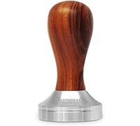 GASTROBACK Barista Profi 90614 Tamper à expresso compatible avec tous les porte-filtres de Ø 51 mm, modèle lourd en acier inoxydable avec poignée en bois, poignée en bois, bois, argent