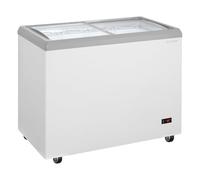 GastroHero Congélateur à crème glacée 217 litres avec éclairage LED et couvercles coulissants en verre coulissant, roulettes, congélateur, commercial, coffre à glace, vente - 18 °C Gastronomie