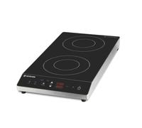 GastroHero Double plaque à induction ECO verticale 3500 W Plaque à induction 2 zones de cuisson Touch Plaque de cuisson en acier inoxydable Verre Plaque à induction Minuterie 60-240 °C Gastro
