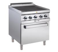 GastroHero Fourneau électrique inox - 4 plaques encastrées encastrées - sur four - 70/70 cm - série 77 | CHR Fournitures de la restauration