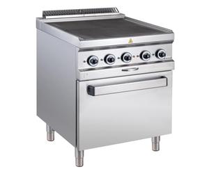 GastroHero Fourneau électrique inox - 4 plaques encastrées encastrées - sur four - 70/70 cm - série 77 | CHR Fournitures de la restauration