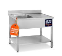 GastroHero Plonge Basic 10x6 avec 1 bac à gauche | CHR Fournitures de la restauration