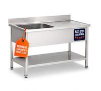 GastroHero Plonge Basic 12x7 avec 1 bac à gauche | CHR Fournitures de la restauration