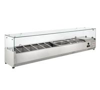 GastroHero Saladette à poser ECO 6 x GN 1/4 avec vitre | CHR Fournitures de la restauration