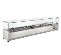 GastroHero Saladette à poser ECO 8 x GN 1/4 avec vitre 1600 mm | CHR Fournitures de la restauration