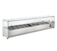 GastroHero Saladette à poser ECO 9x GN 1/4 avec vitre 1 800 mm | CHR Fournitures de la restauration