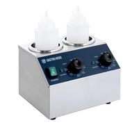 GastroHero SWE2F Chauffe-sauce en acier inoxydable 2 x 1 l | Chauffe-bouteille pour sauces, vinaigrettes et garnitures, en continu de 40 à 90 °C, appareil de table professionnel pour