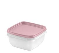 GASTROMAX - Lunch Box ou boîte de Conservation en Plastique Alimentaire - Compacte, hermétique, empilable et Facile à Ouvrir - Lot de 5-0,5 l - Transparent/Rose