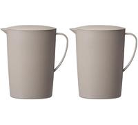 GastroMax Pichet avec couvercle 2 L BIO | Gris | Intérieur/extérieur | Pichet de porte de réfrigérateur | Approuvé pour les aliments et sans BPA | Compatible lave-vaisselle | L22 x W11 x H24 cm