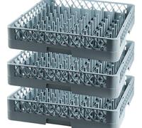 Gastronette Lot de 3 paniers à vaisselle pour plateaux, verres, tasses, 64 doigts, 50 x 50 cm, panier à couverts, panier à lave-vaisselle, panier à lave-vaisselle, pour lave-vaisselle commercial,