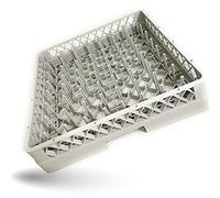 Gastronette Panier Lave-vaisselle Panier 64 Doigts Assiettes Verres Plateaux pour la Gastronomie Universel Plastique 50x50 cm à Mailles Grossières Plateau Empilable GN Norm