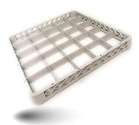 Gastronette Panier pour lave-vaisselle 25 caisses - Insert surélevé - Panier en plastique - 50 x 50 cm - Grande maille empilable