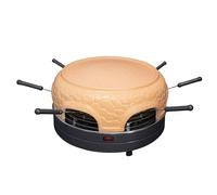 Gastronoma Four à pizza - Four à pizza avec dôme en terre cuite pour 6 personnes - Dôme à pizza - 1000 Watt - Préparation en 5-7 minutes - avec accessoires - Dôme plat