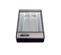 Gastronoma - Grille-pain plat 920W avec minuterie, 3 tubes quartz et ramasse-miettes amovible - Acier brossé