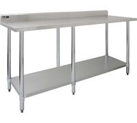 Gastronomie Table en acier inoxydable Table de travail Table de découpe de cuisine en acier inoxydable 210cm
