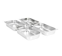 Gastronorm Lot de 4 récipients GN 1/1 100 mm en acier inoxydable - Récipients de cuisine professionnels pour la restauration et la maison - Durable et facile d'entretien