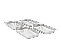 Gastronorm Lot de 4 récipients GN 1/1 65 mm en acier inoxydable - Idéal pour les cuisines professionnelles et la restauration - Durable et facile d'entretien
