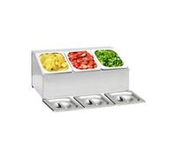 Gastronormbakkenhouder met 3 GN 1/6 bakken roestvrij staal51220