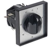 Gastroteileshop Minuteur C53 24 mm latéral mécanique 4 pôles Noir 60 min 2NO/2NC 72 x 72 mm 250 V
