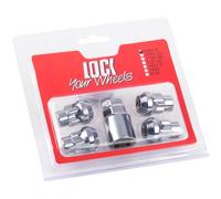 GAsupply Écrous de verrouillage de roue anti-vol 4+1 M12 x 1,5 avec 1 adaptateur, compatibles avec la plupart des F-ord Focus Fiesta Nissan Mazda Mitsubishi siège conique (chrome)
