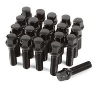 GAsupply Lot de 20 boulons de roue coniques étendus pour entretoise de roue | M14 x 1,5, filetage de 40 mm, hexagonal de 17 mm | Boulons de rechange pour la plupart des Audi Volkswagen (noir)