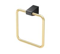 Gatco 5672 A-Line Towel Ring, Brushed Brass Matte Black Combo
