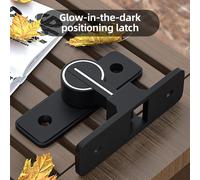 Gate Latch avec st��r de sécurité lumineuse serrure alliage de zinc haute performance roulement à billes antivol coulissement lisse sans perçage pour portes en bois et métal 180 �� positionnement Sing