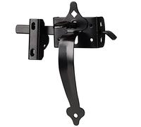 Gate Latch, Thumb Latch Hardware, Gate Latch for Wooden Fence Heavy Duty, Self Locking Latches with 8 inch Handle, Gate Kit for Wooden Fence & Swing Outdoor Gate - Steel, Black Finish