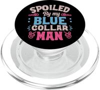 Gâté par Mon Homme au col Bleu - Affichez Votre dévotion PopSockets PopGrip pour MagSafe
